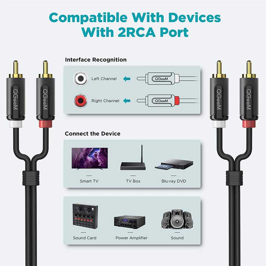 Qgeem%20QG-AU12%20Dual%20RCA%20Aux%20Audio%20Kablo%201.83M