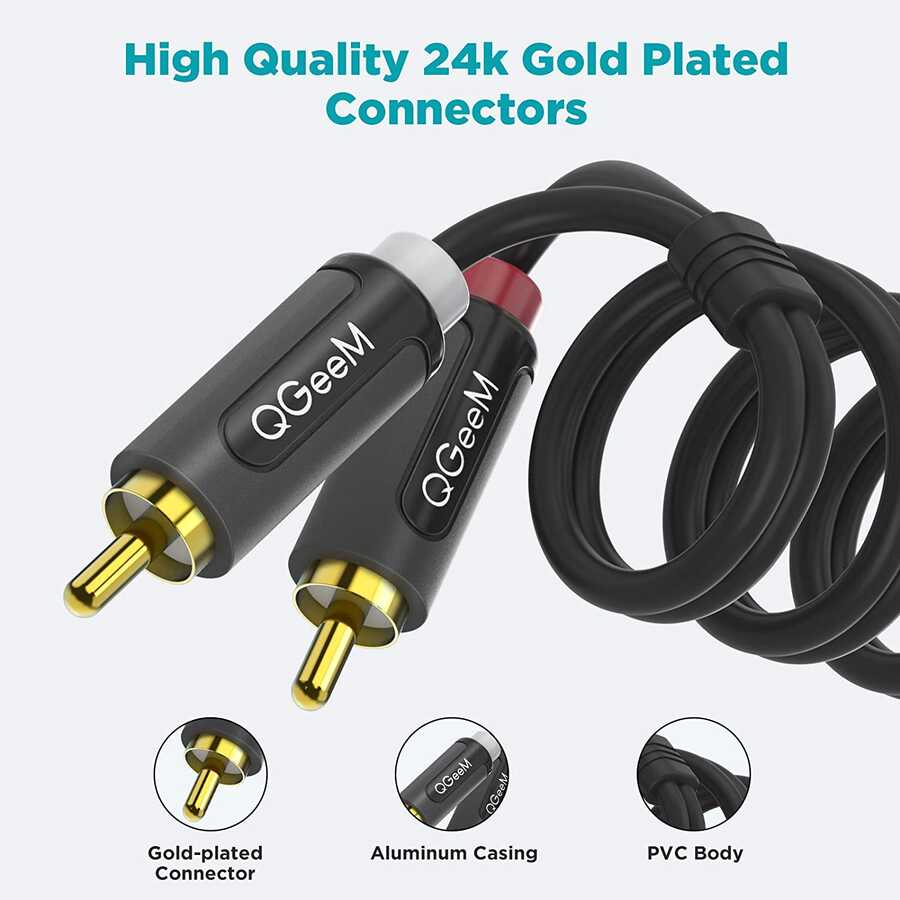 Qgeem%20QG-AU12%20Dual%20RCA%20Aux%20Audio%20Kablo%203.05M