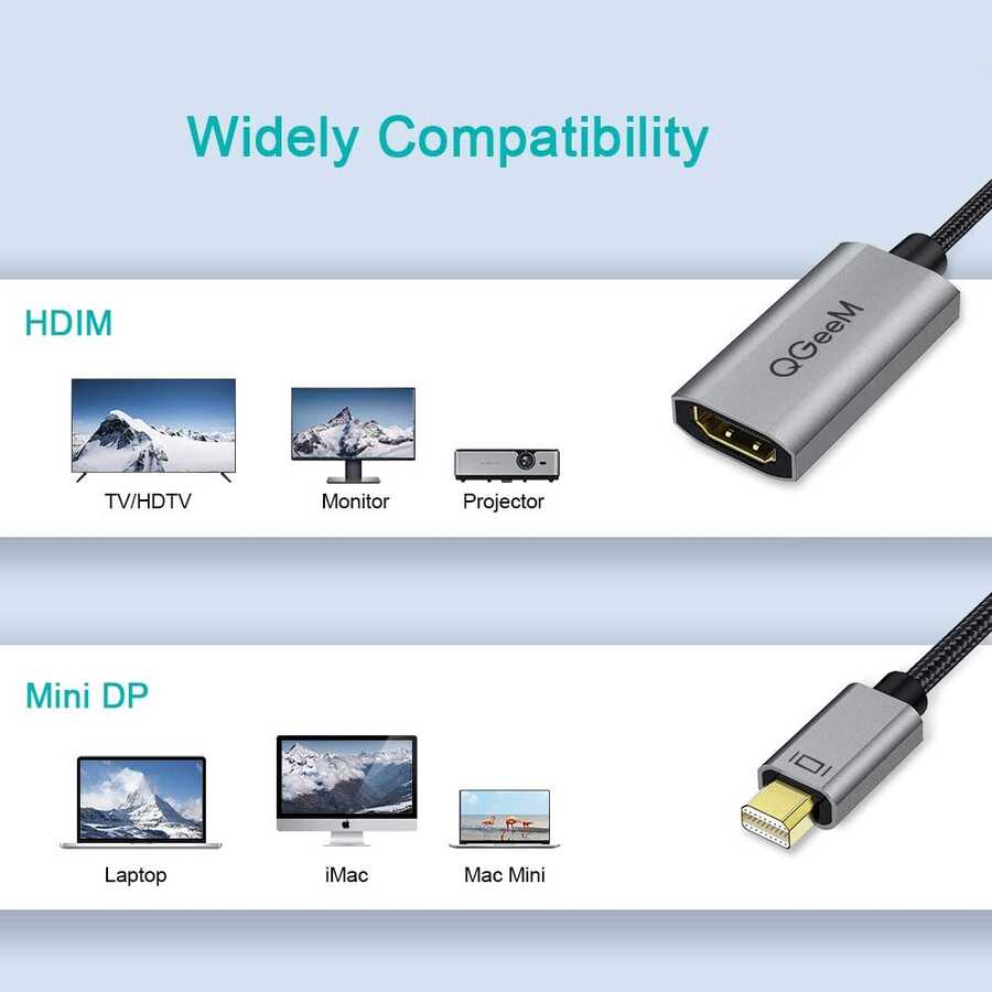 Qgeem%20QG-HD09%20Mini%20Display%20Port%20To%20HDMI%20To%20Dönüştürücü