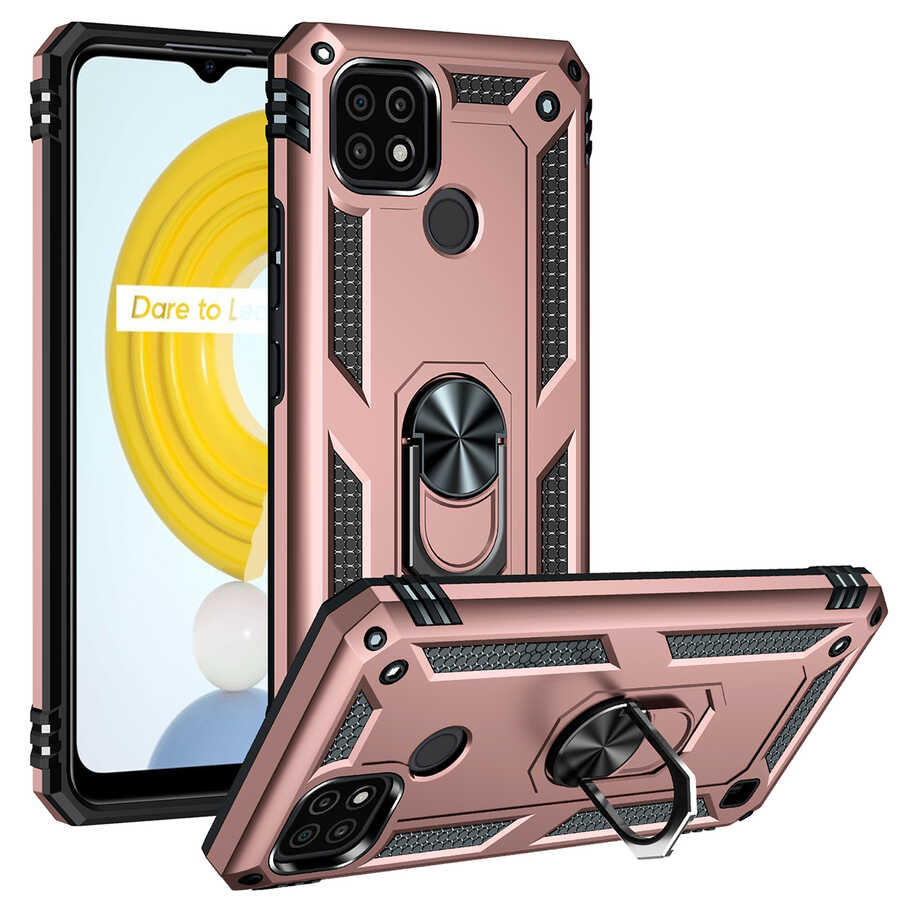 Realme%20C21%20Kılıf%20Zore%20Vega%20Kapak-Rose%20gold