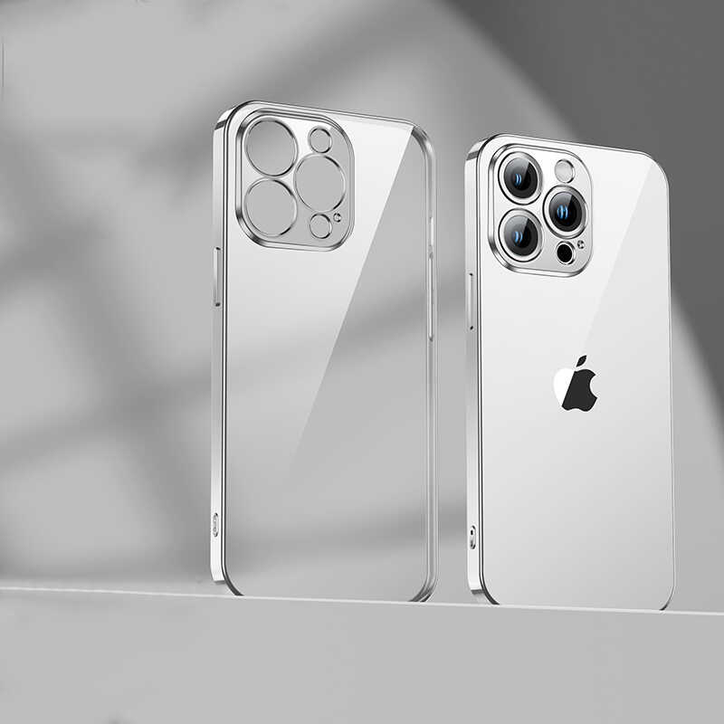 Apple%20iPhone%2013%20Pro%20Benks%20Matte%20Electroplated%20TPU%20Kapak-Gümüş