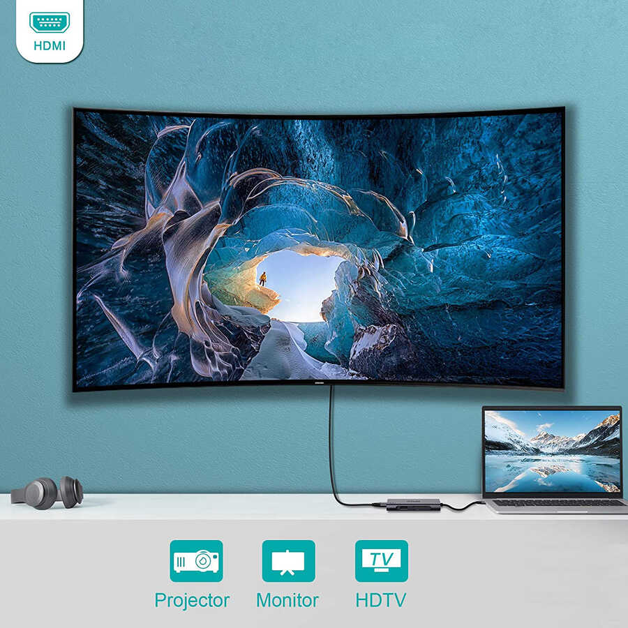 Qgeem%20QG-UH07-A%20Type-C%20Çoğaltıcı%20ve%20Dönüştürücü%20Hub%20Usb%203.0%20HDMI%204K%20SD%20Kart%2085W%205120Mbps