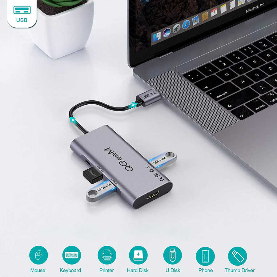 Qgeem%20QG-UH07-A%20Type-C%20Çoğaltıcı%20ve%20Dönüştürücü%20Hub%20Usb%203.0%20HDMI%204K%20SD%20Kart%2085W%205120Mbps