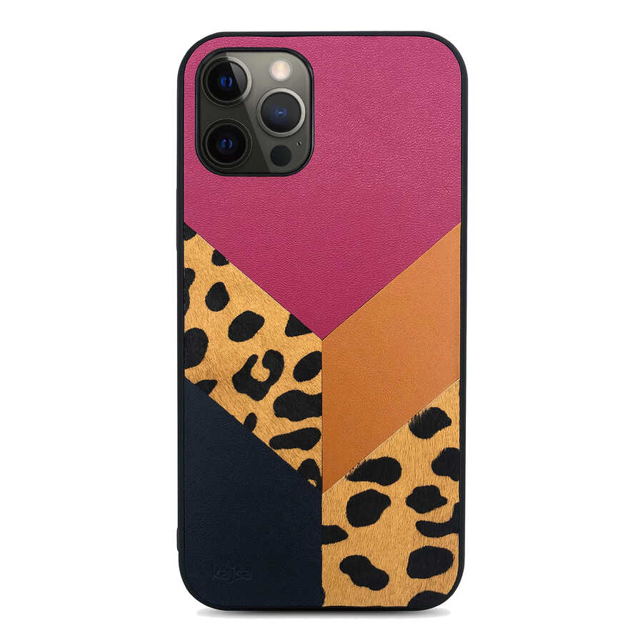 Apple%20iPhone%2012%20Pro%20Max%20Kılıf%20Kajsa%20Glamorous%20Serisi%20Leopard%20Combo%20Kapak-Pembe