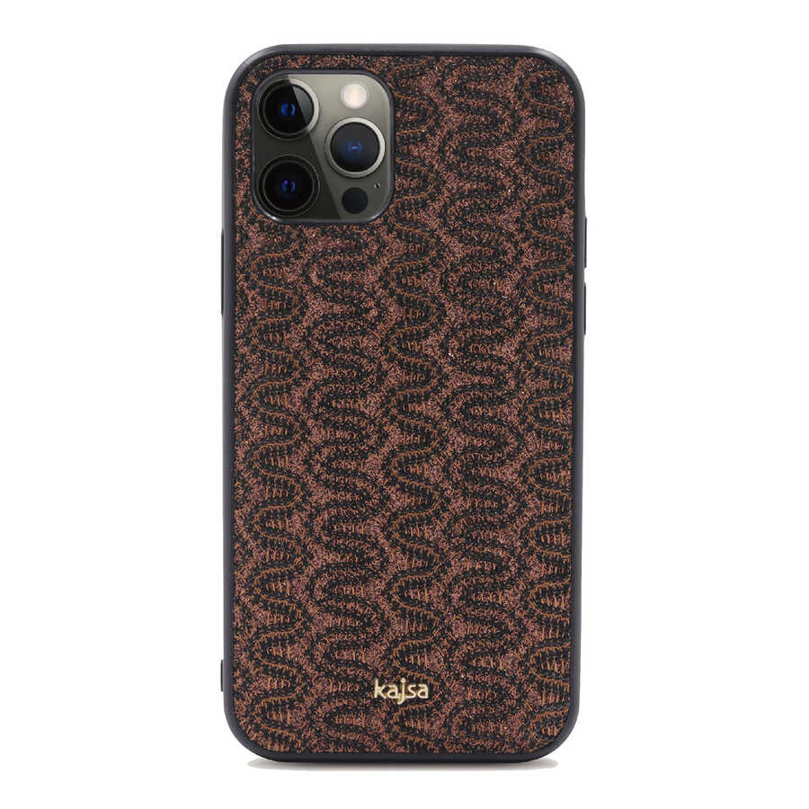 Apple%20iPhone%2012%20Pro%20Kılıf%20Kajsa%20Glamorous%20Serisi%20Waterfall%20Pattern%20Kapak-Kahverengi