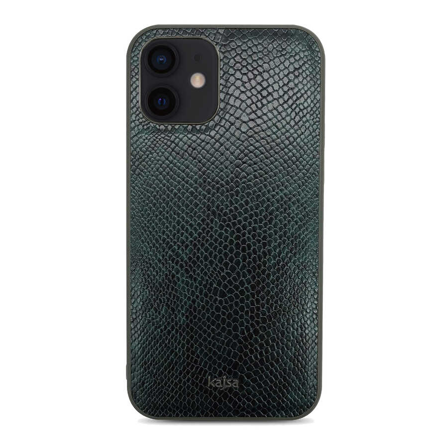 Apple%20iPhone%2012%20Kılıf%20Kajsa%20Glamorous%20Serisi%20Snake%20Pattern%20Kapak-Yeşil