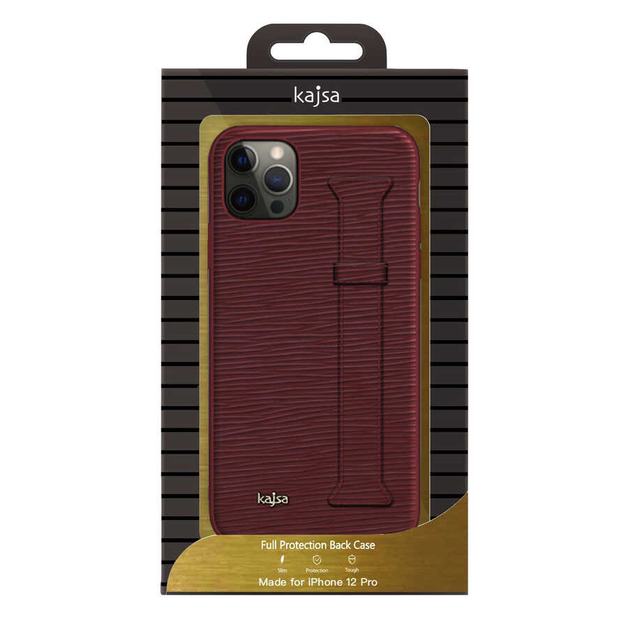 Apple%20iPhone%2012%20Pro%20Kılıf%20Kajsa%20Wave%20Pattern%20Handstrap%20Kapak