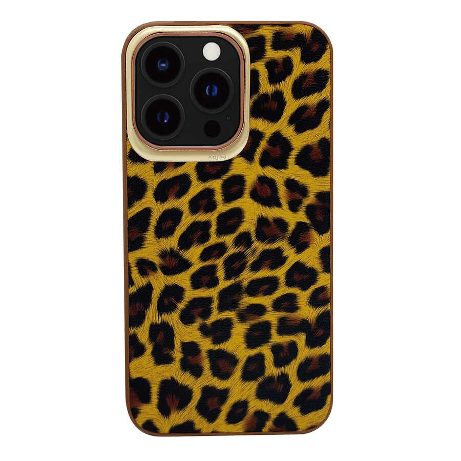 Apple%20iPhone%2013%20Pro%20Max%20Kılıf%20Kajsa%20Glamorous%20Serisi%20Leopard%20Combo%20Kapak-Sarı