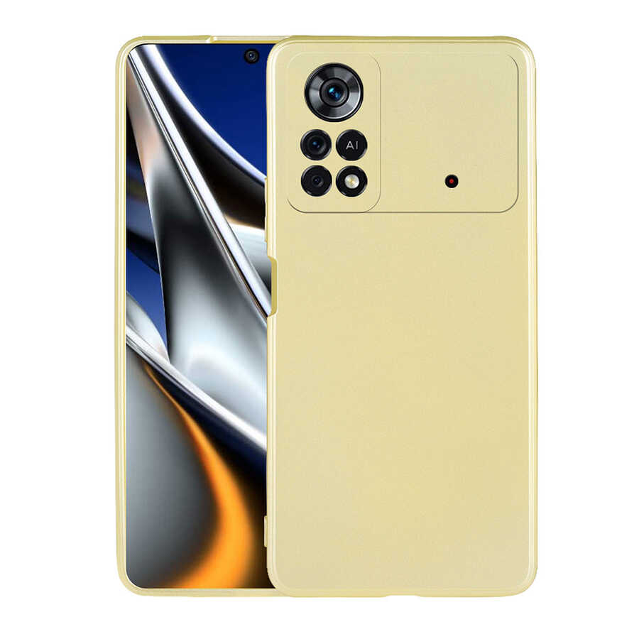 Xiaomi%20Poco%20M4%20Pro%204G%20Kılıf%20Zore%20Premier%20Silikon%20Kapak-Gold