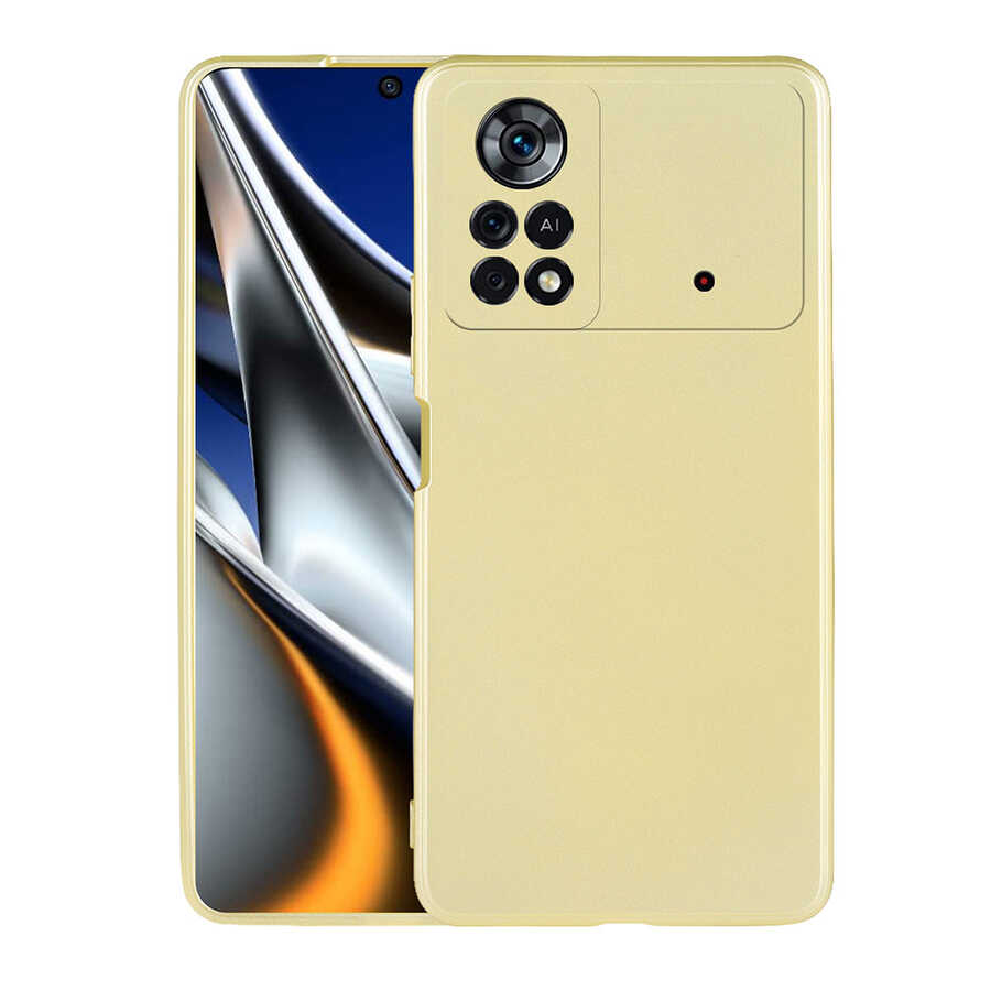 Xiaomi%20Poco%20X4%20Pro%205G%20Kılıf%20Zore%20Premier%20Silikon%20Kapak-Gold