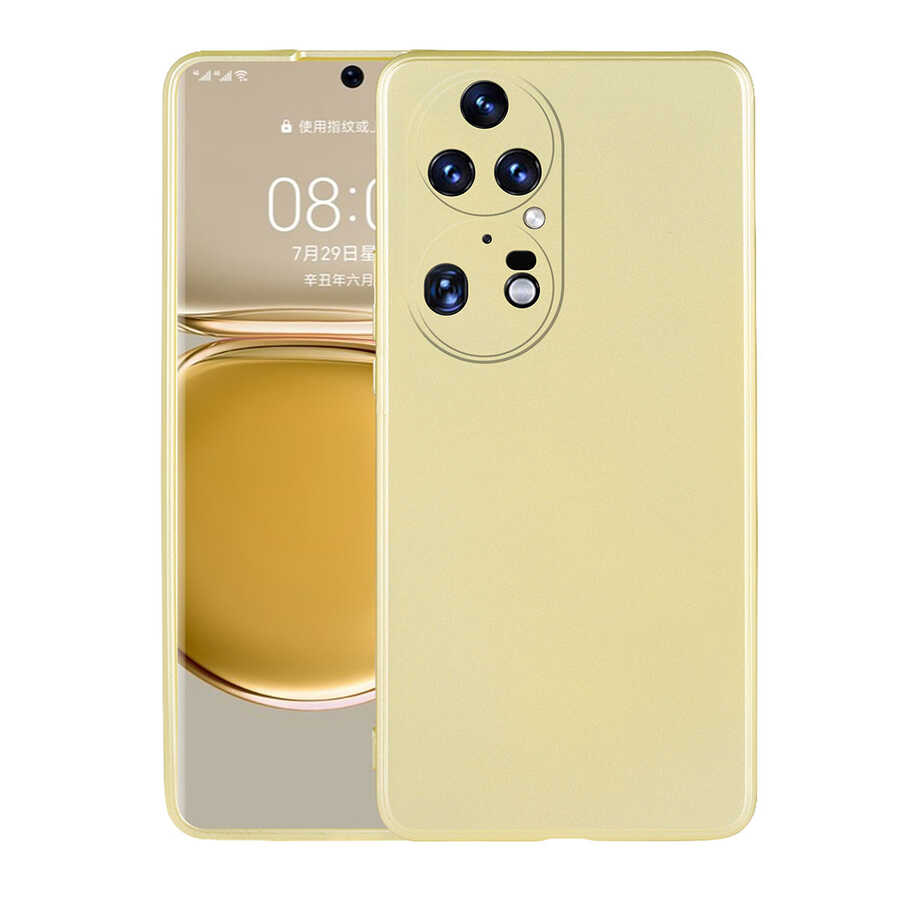 Huawei%20P50%20Pro%20Kılıf%20Zore%20Premier%20Silikon%20Kapak-Gold