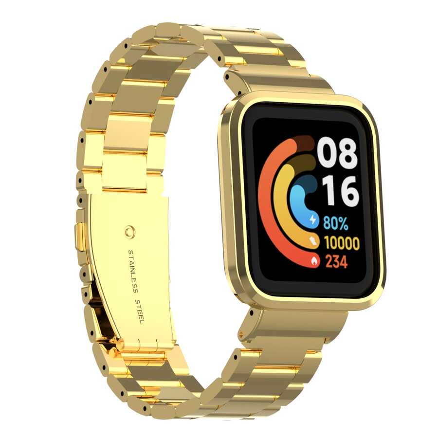 Xiaomi%20Redmi%20Watch%20(Mi%20Watch%20Lite)%20Zore%20KRD-60%20Metal%20Kordon-Gold