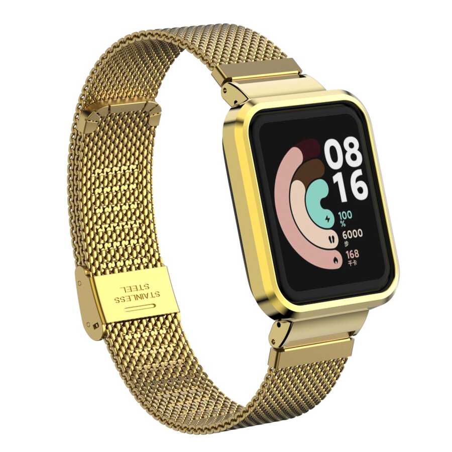 Xiaomi%20Redmi%20Watch%20(Mi%20Watch%20Lite)%20Zore%20KRD-59%20Metal%20Kordon-Gold