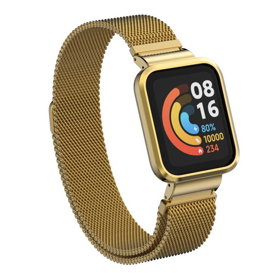 Xiaomi%20Redmi%20Watch%20(Mi%20Watch%20Lite)%20Zore%20KRD-58%20Metal%20Kordon-Gold