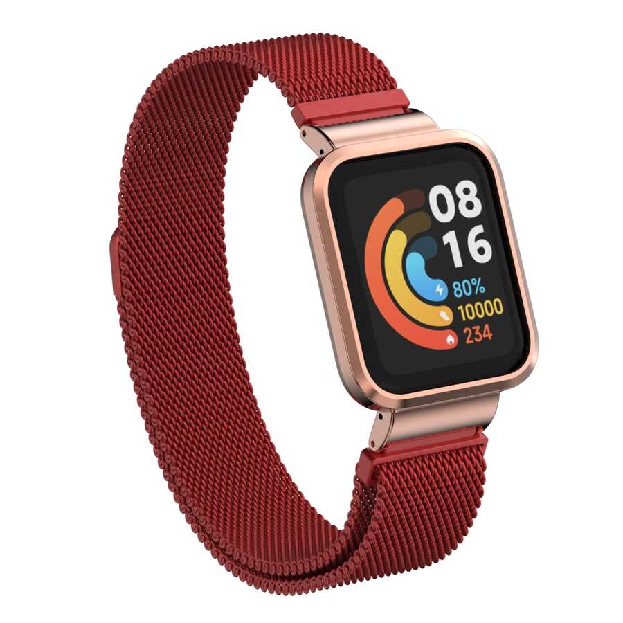 Xiaomi%20Redmi%20Watch%20(Mi%20Watch%20Lite)%20Zore%20KRD-58%20Metal%20Kordon-Kırmızı