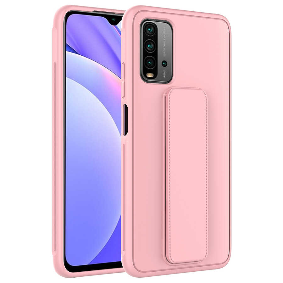 Xiaomi%20Redmi%209T%20Kılıf%20Zore%20Qstand%20Kapak-Pembe