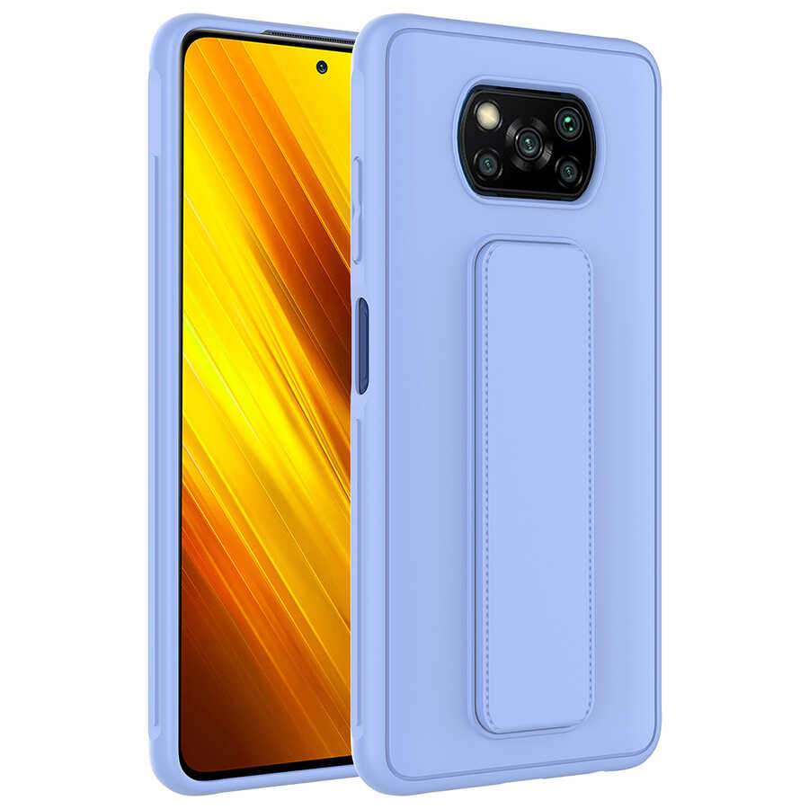 Xiaomi%20Poco%20X3%20Kılıf%20Zore%20Qstand%20Kapak-Lila