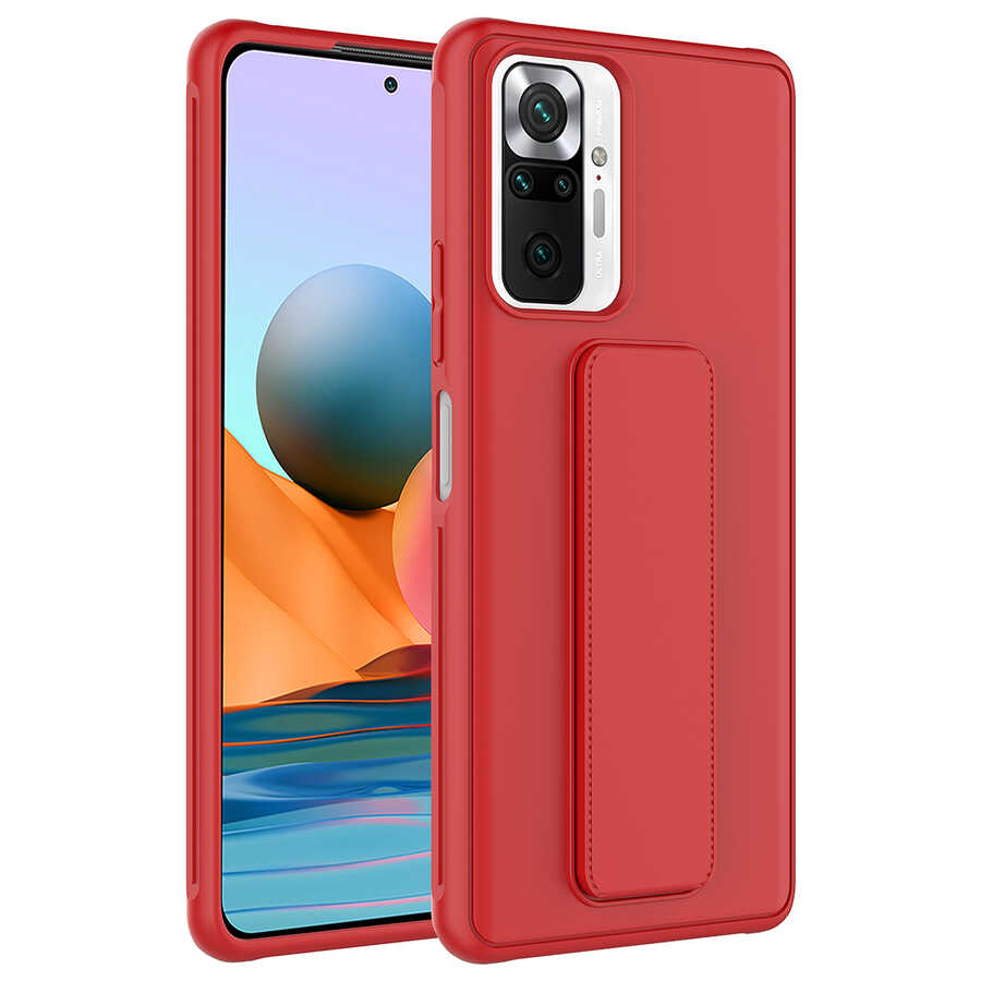 Xiaomi%20Redmi%20Note%2010%20Pro%20Kılıf%20Zore%20Qstand%20Kapak-Kırmızı