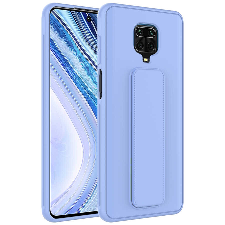 Xiaomi%20Redmi%20Note%209%20Pro%20Kılıf%20Zore%20Qstand%20Kapak-Lila