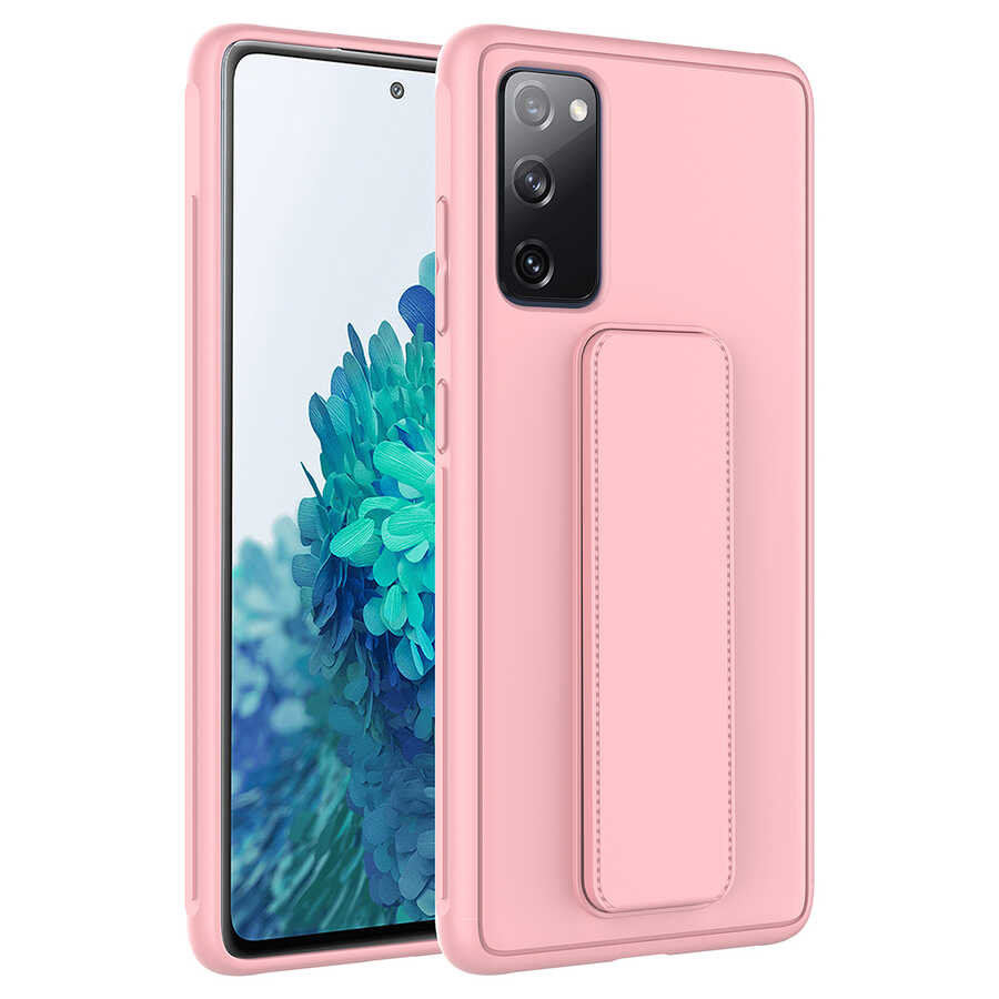 Galaxy%20S20%20FE%20Kılıf%20Zore%20Qstand%20Kapak-Pembe