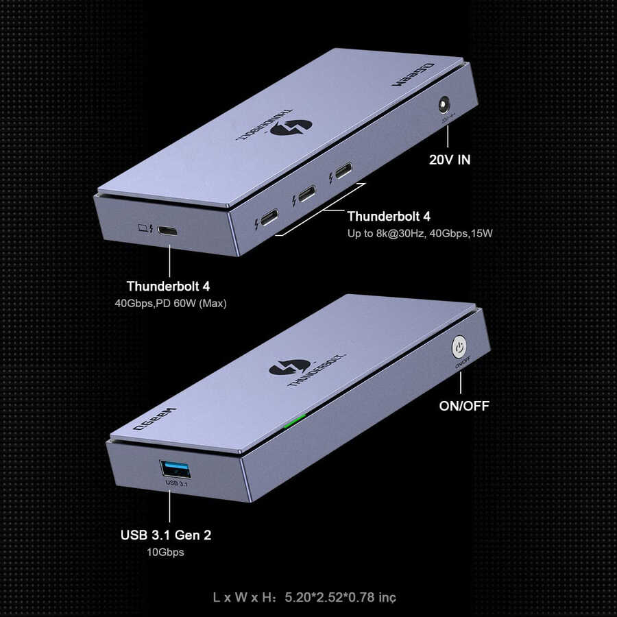 Qgeem%20T4803%20Thunderbolt%204%20Mini%20Dock