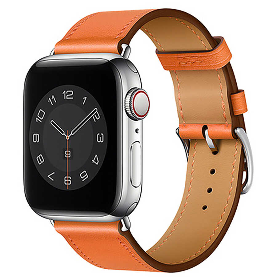 Apple%20Watch%20Ultra%2049mm%20Kordon%20Wiwu%20Attleage%20Watchband%20Hakiki%20Deri%20Strap%20Kayış-Turuncu