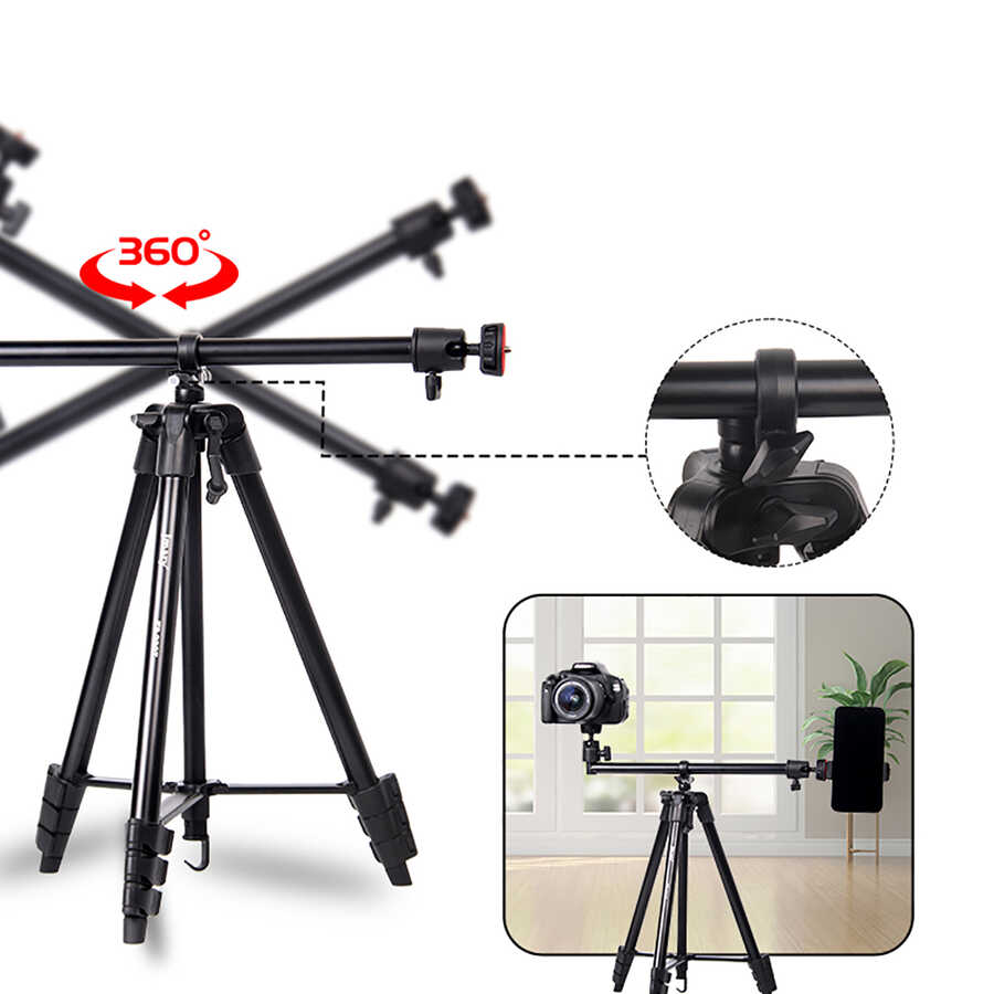 Jmary%20KP2207%20Tripod%204%20Farklı%20Yükseklik%20Ayarı%20133%20cm%20360%20Derece%20Dönebilen%20Başlık