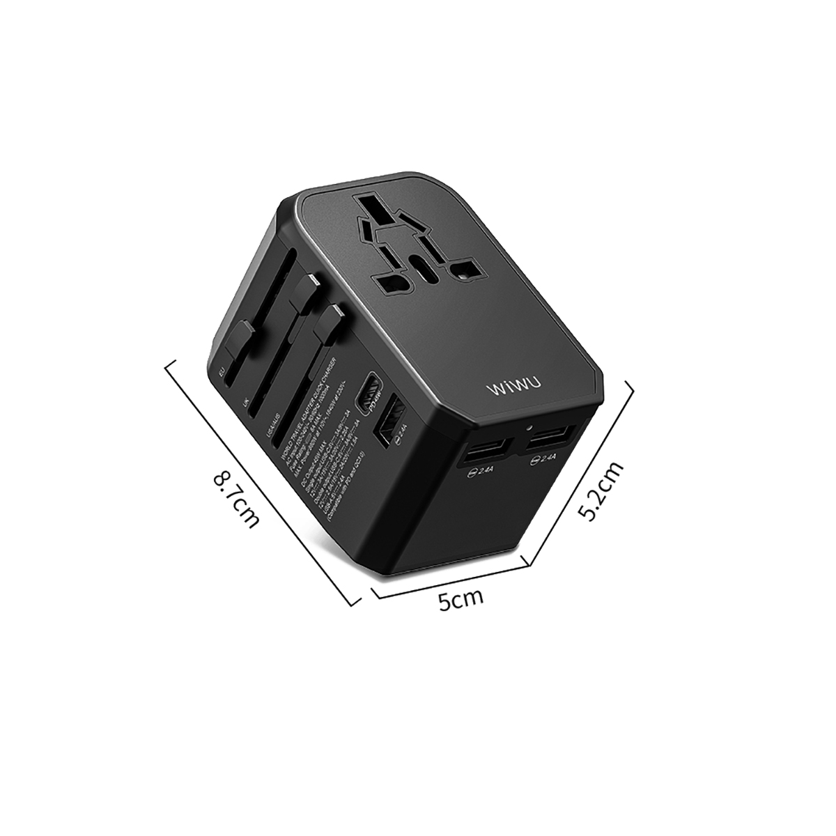 Wiwu%20UA-304%20Çoklu%20Universal%20TR/US/UK/AUS/EU%20Uyumlu%20Şarj%20Adaptörü%2045W