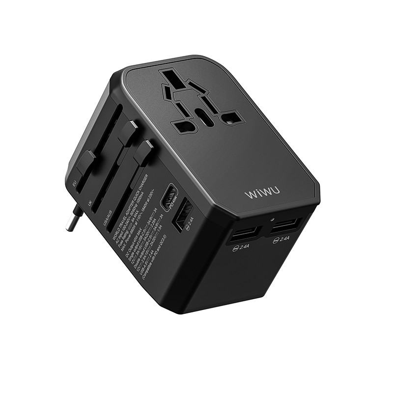 Wiwu%20UA-304%20Çoklu%20Universal%20TR/US/UK/AUS/EU%20Uyumlu%20Şarj%20Adaptörü%2045W