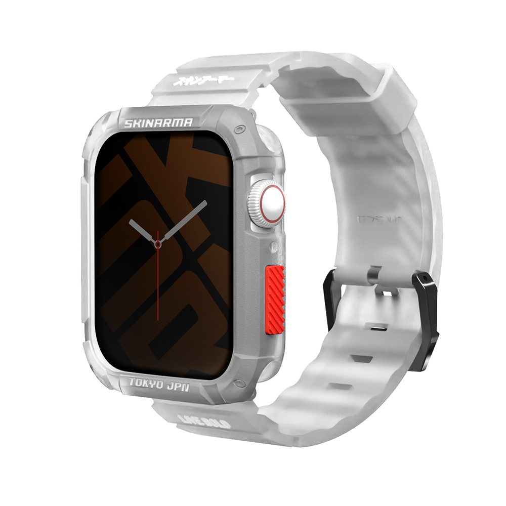 Apple%20Watch%2044mm%20SkinArma%20Kurono%20Sert%20PC%20Kasa%20Koruyucu%20+%20Shokku%20Silikon%20Kordon-Beyaz