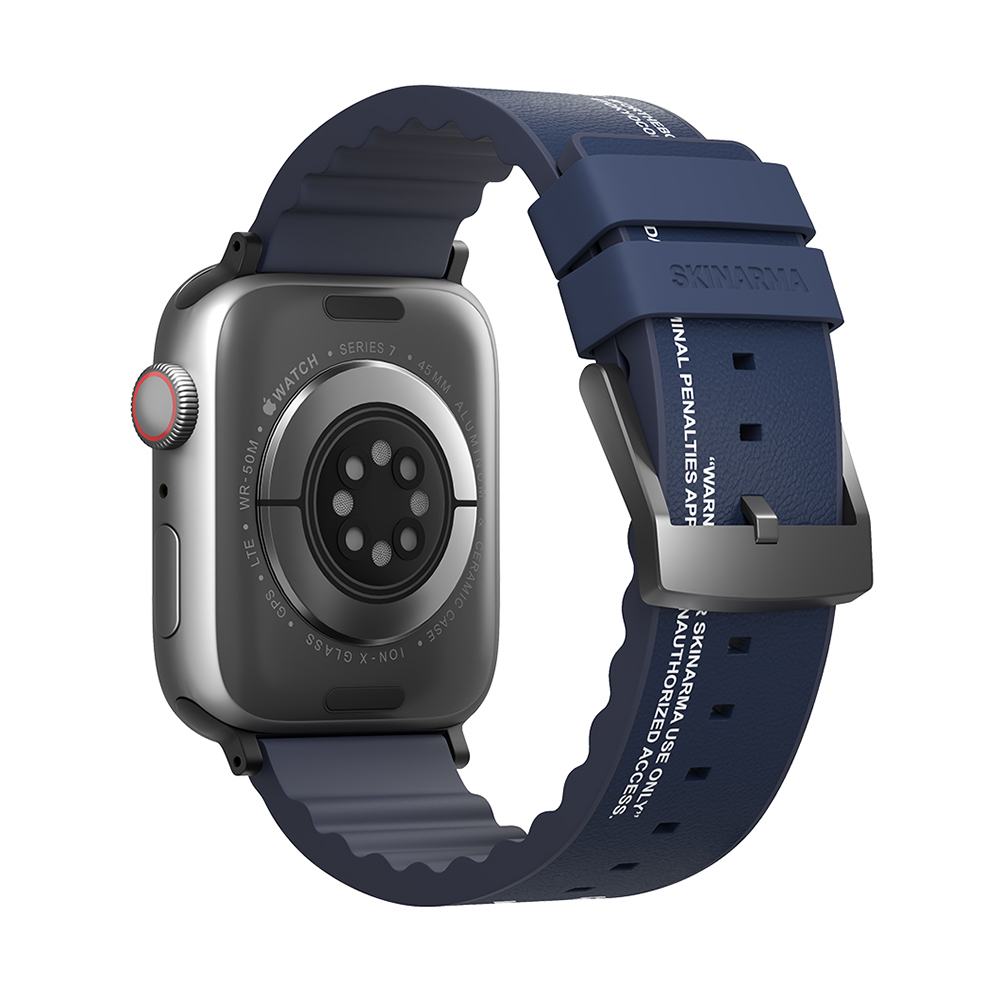 Apple%20Watch%2042mm%20SkinArma%20Taihi%20Sora%20Yazı%20Desenli%20Deri%20Görünümlü%20Silikon%20Kordon