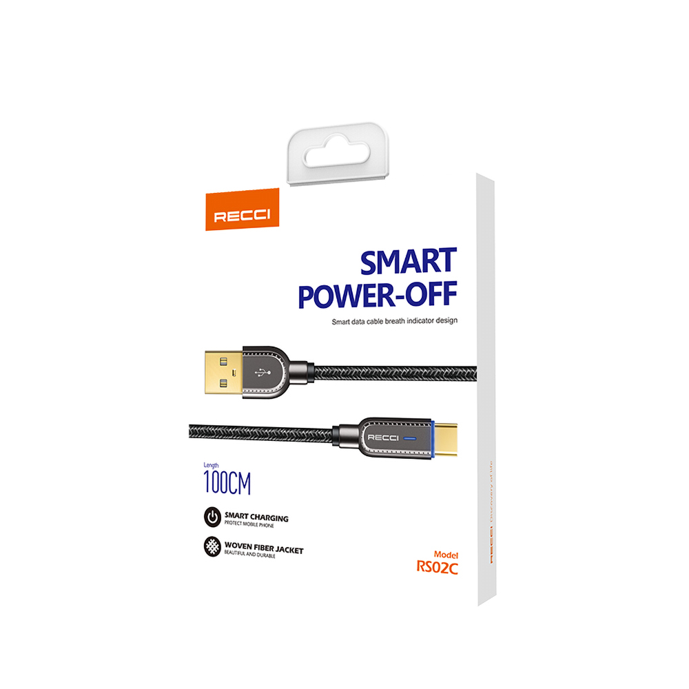 Recci%20RS02C%20Smart%20Power-Off%20Serisi%20Hızlı%20Şarj%20Özellikli%20USB-A%20To%20Type-C%20Kablo%201M