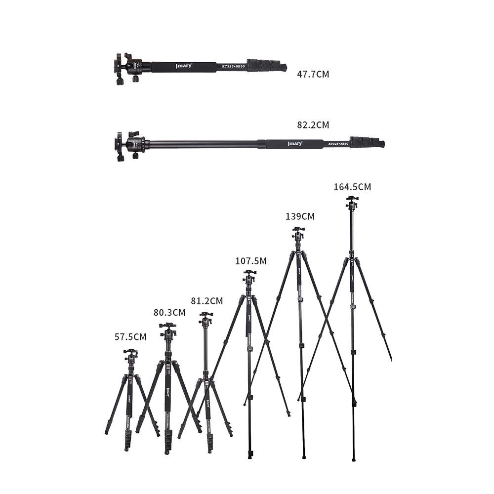 Jmary%20KT3255NB30%203%20Kademeli%20164.5cm%20Fonksiyonel%20Ayrılabilir%20Monopod%20Tasarım%20Başlıklı%20Tripod