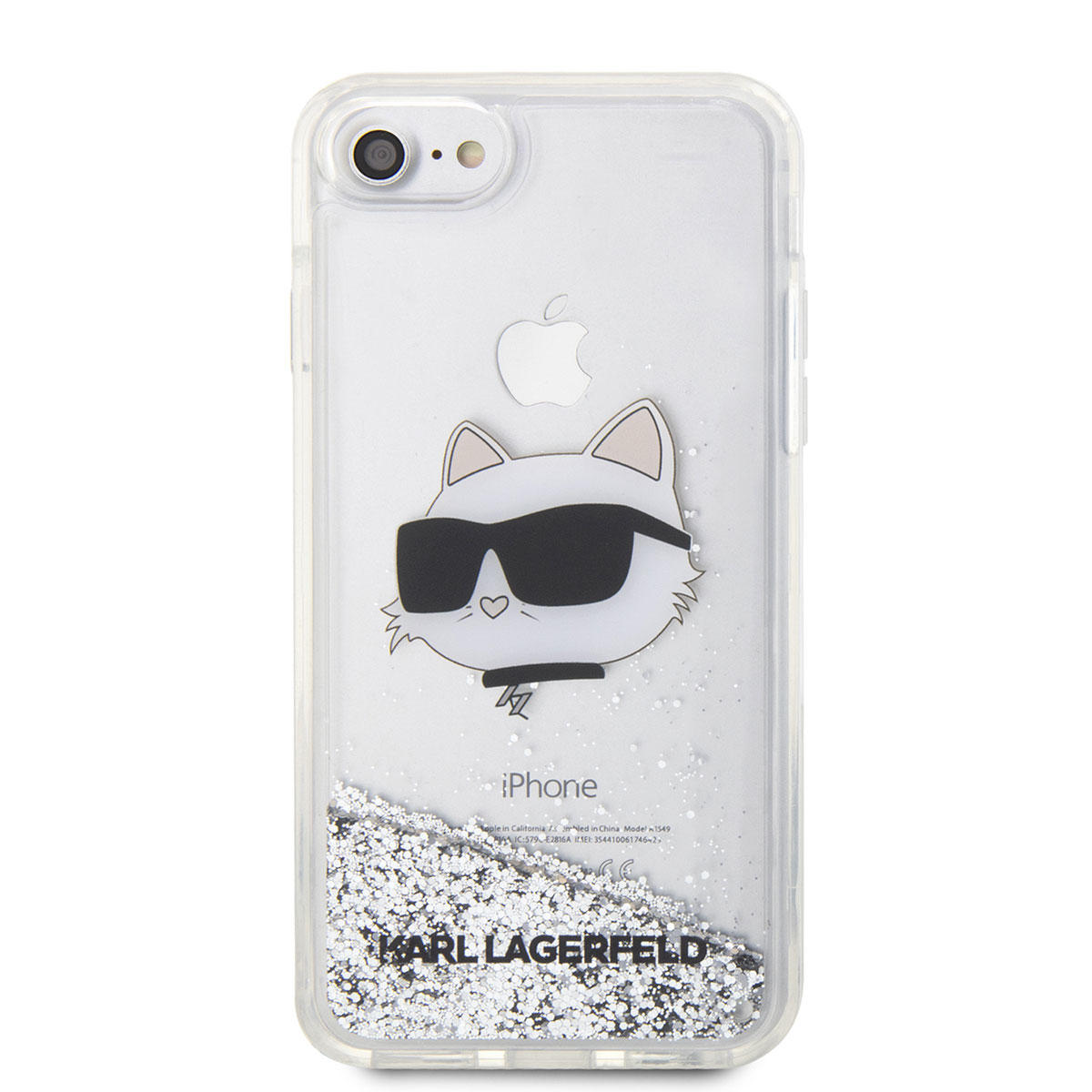 Apple%20iPhone%207%20Kılıf%20Karl%20Lagerfeld%20Sıvılı%20Simli%20Choupette%20Head%20Dizayn%20Kapak