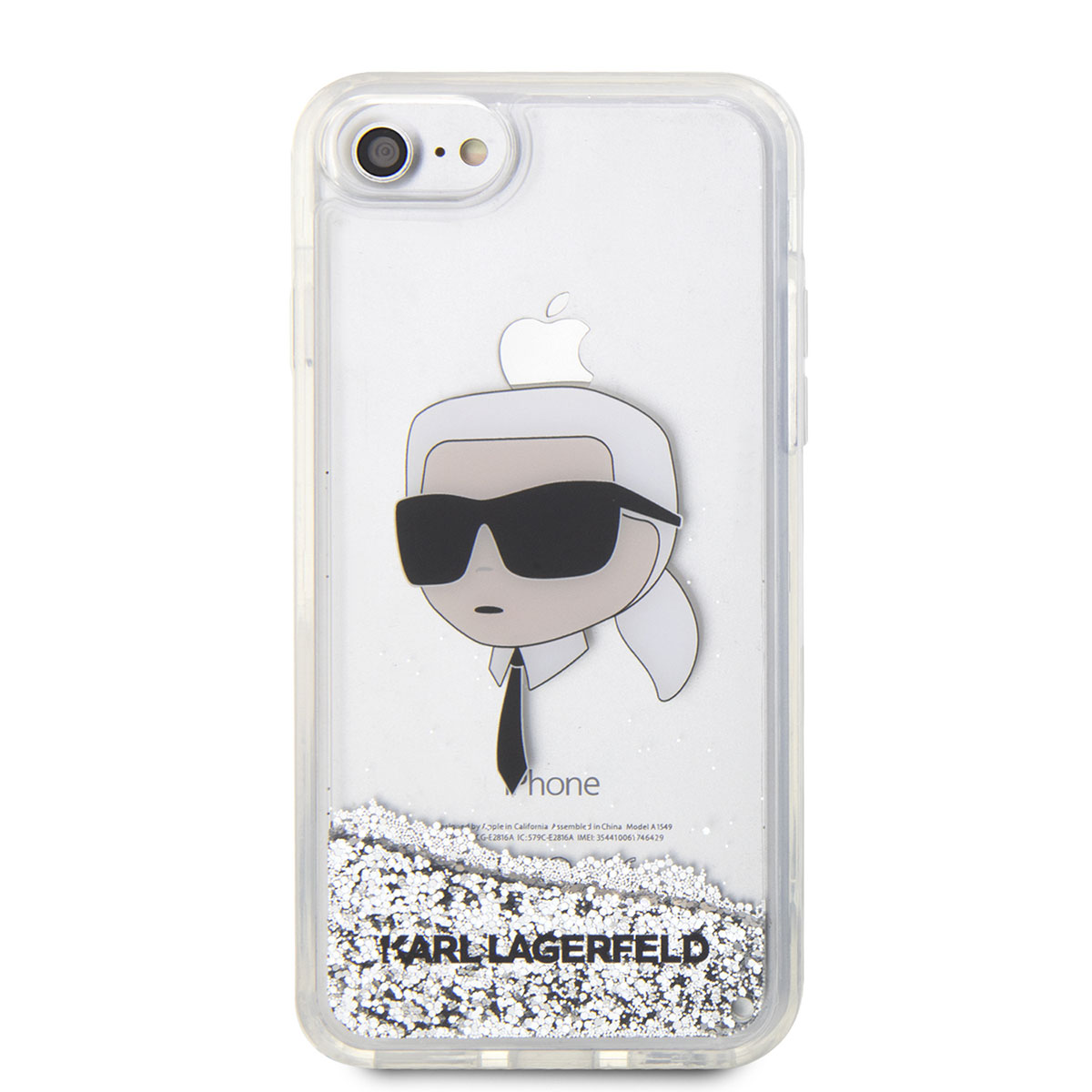 Apple%20iPhone%207%20Kılıf%20Karl%20Lagerfeld%20Sıvılı%20Simli%20Karl%20Head%20Dizayn%20Kapak