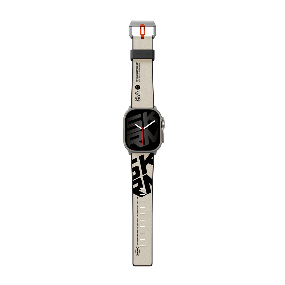 Apple%20Watch%20Ultra%2049mm%20SkinArma%20Spunk%20Serisi%20PU%20Deri%20Kordon-Krem