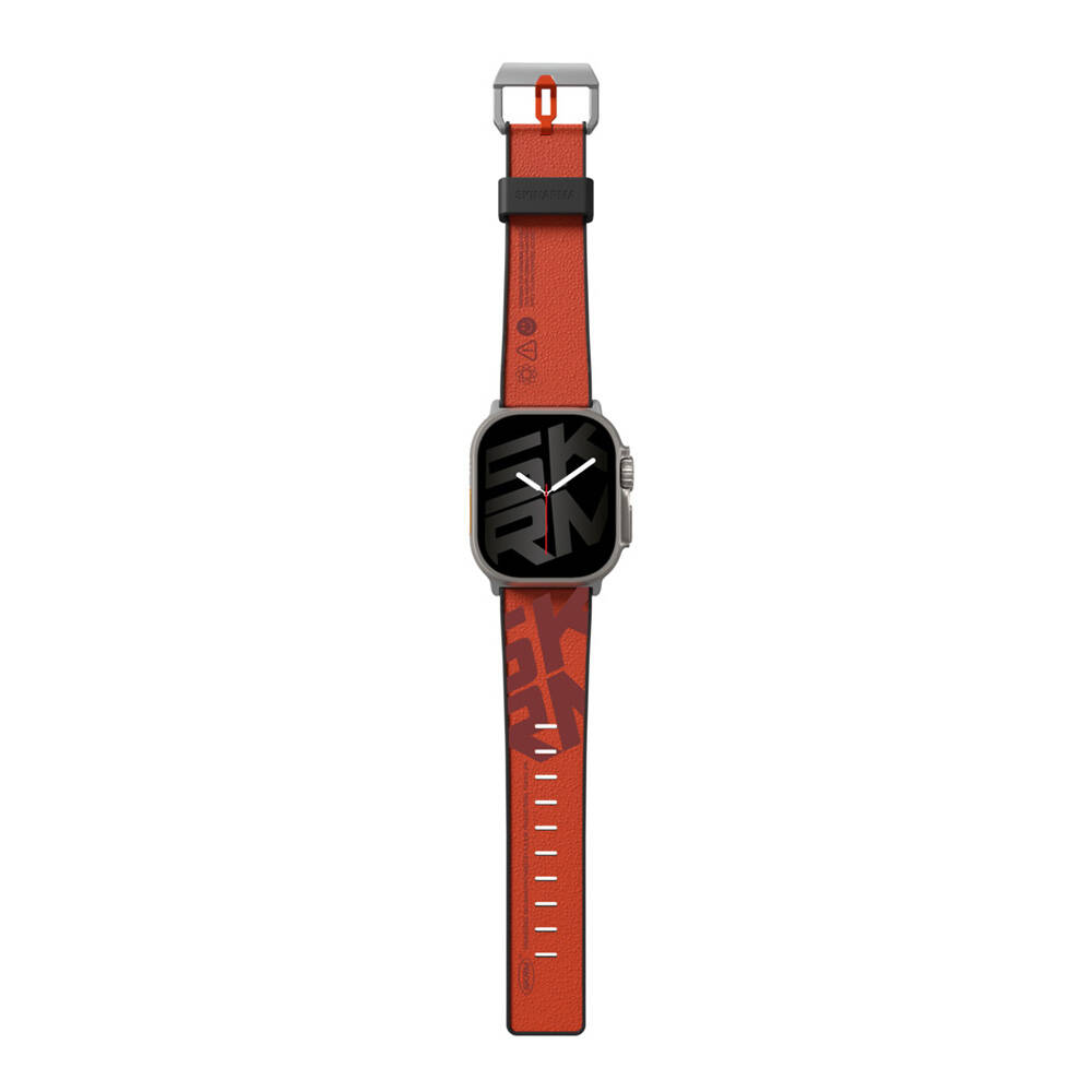 Apple%20Watch%20Ultra%2049mm%20SkinArma%20Spunk%20Serisi%20PU%20Deri%20Kordon-Turuncu