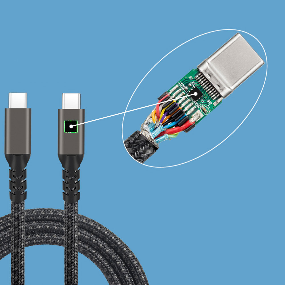 Qgeem%202.Jenerasyon%20Type-C%20to%20Type-C%20USB3.2%20PD%20Data%20Kablosu%20100W%2020Gbps%204K@60Hz%200.2%20Metre