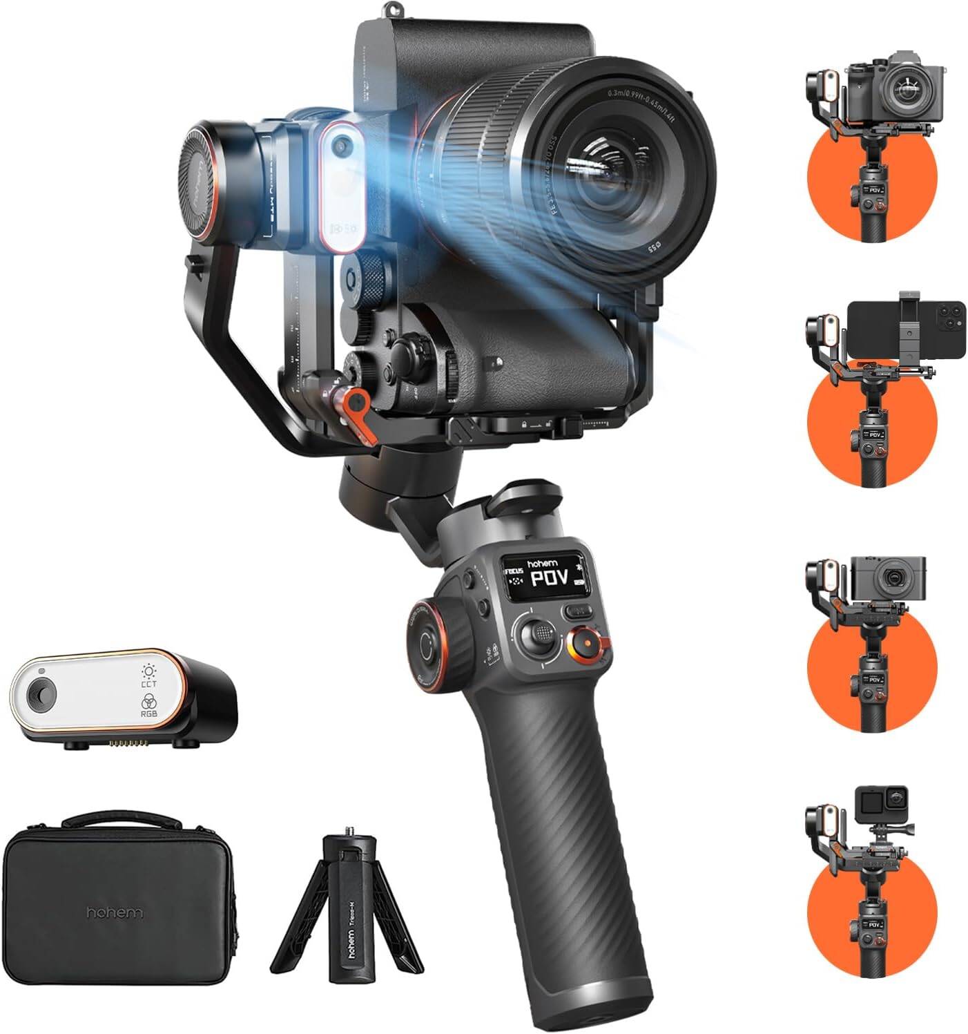 Hohem%20iSteady%20MT2%203%20Eksenli%20El%20Tipi%20AI%20Yapay%20Zeka%20Görüş%20Sensörlü%20Kamera%20Gimbal%20Stabilizatör