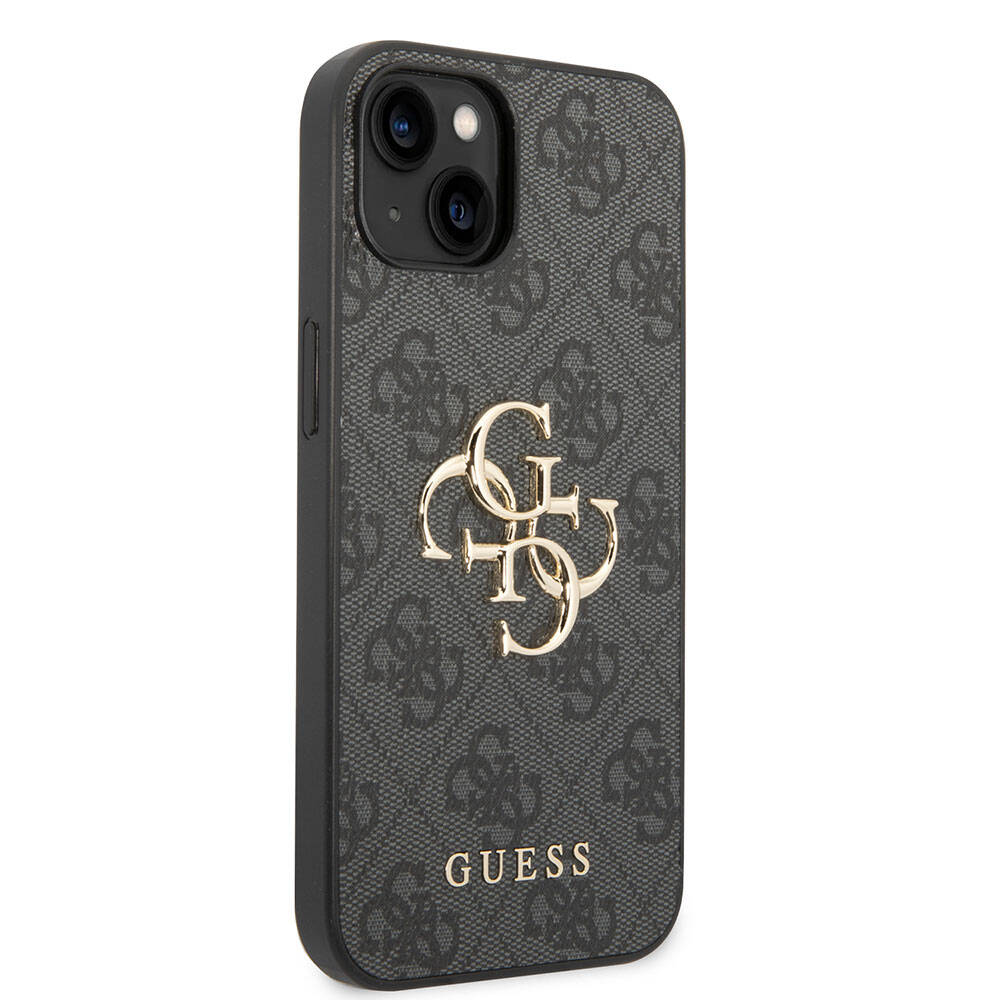 Apple%20iPhone%2015%20Plus%20Kılıf%20Guess%20Orjinal%20Lisanslı%20PU%20Deri%20Yazı%20ve%204G%20Metal%20Logolu%20Desenli%20Kapak-Gri