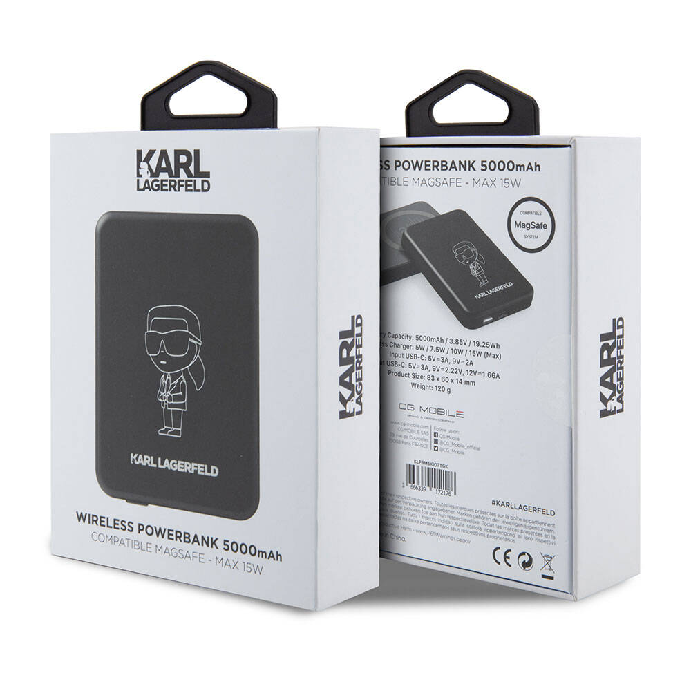 Karl%20Lagerfeld%20Led%20Işıklı%20Göstergeli%20Magsafe%20Magnetik%20Orjinal%20Lisanslı%20Powerbank%205000%20Mah