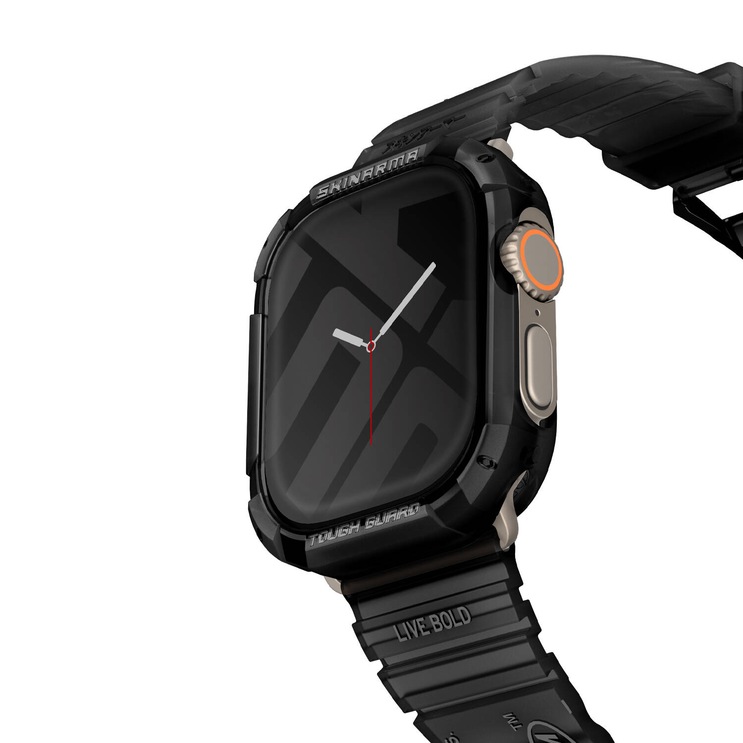 Apple%20Watch%20Ultra%2049mm%20SkinArma%20Kurono%20Buzlu%20Tasarım%20Sert%20PC%20Kasa%20Koruyucu-Siyah