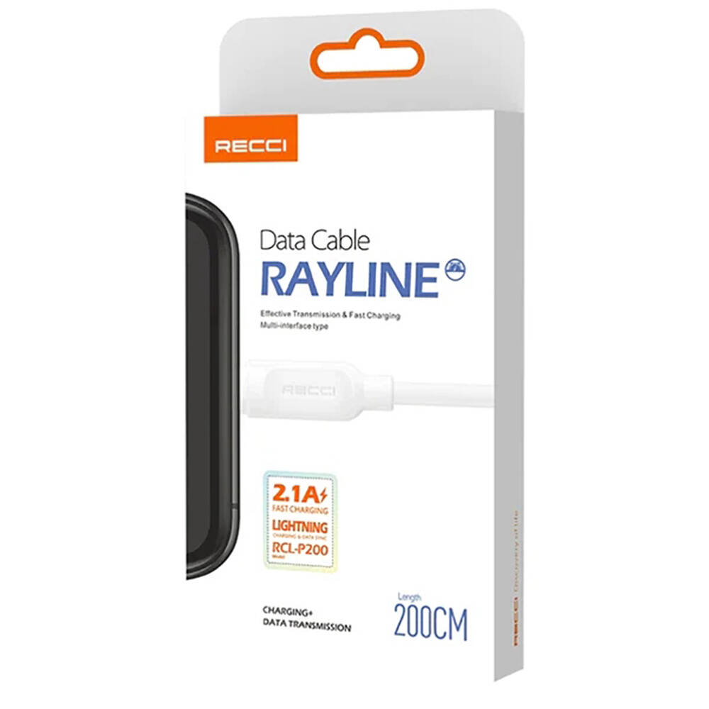 Recci%20RCL-P200%20City%20of%20Sky%20Serisi%20Lightning%20to%20USB-A%20Data%20ve%20Şarj%20Kablosu%202M