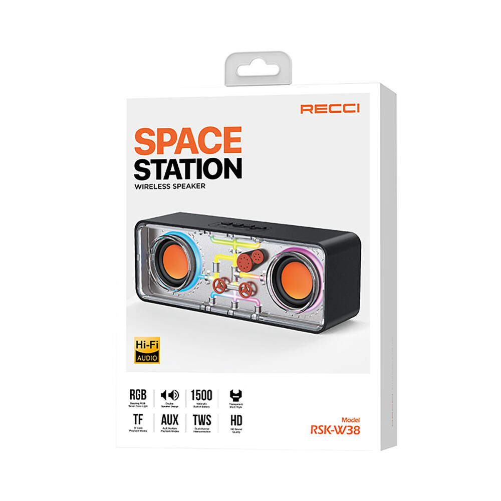 Recci%20RSK-W38%20Space%20Station%20Serisi%20RGB%20Led%20Işıklı%20Bluetooth%20Hoparlör%20FM%20Radio%20Özellikli