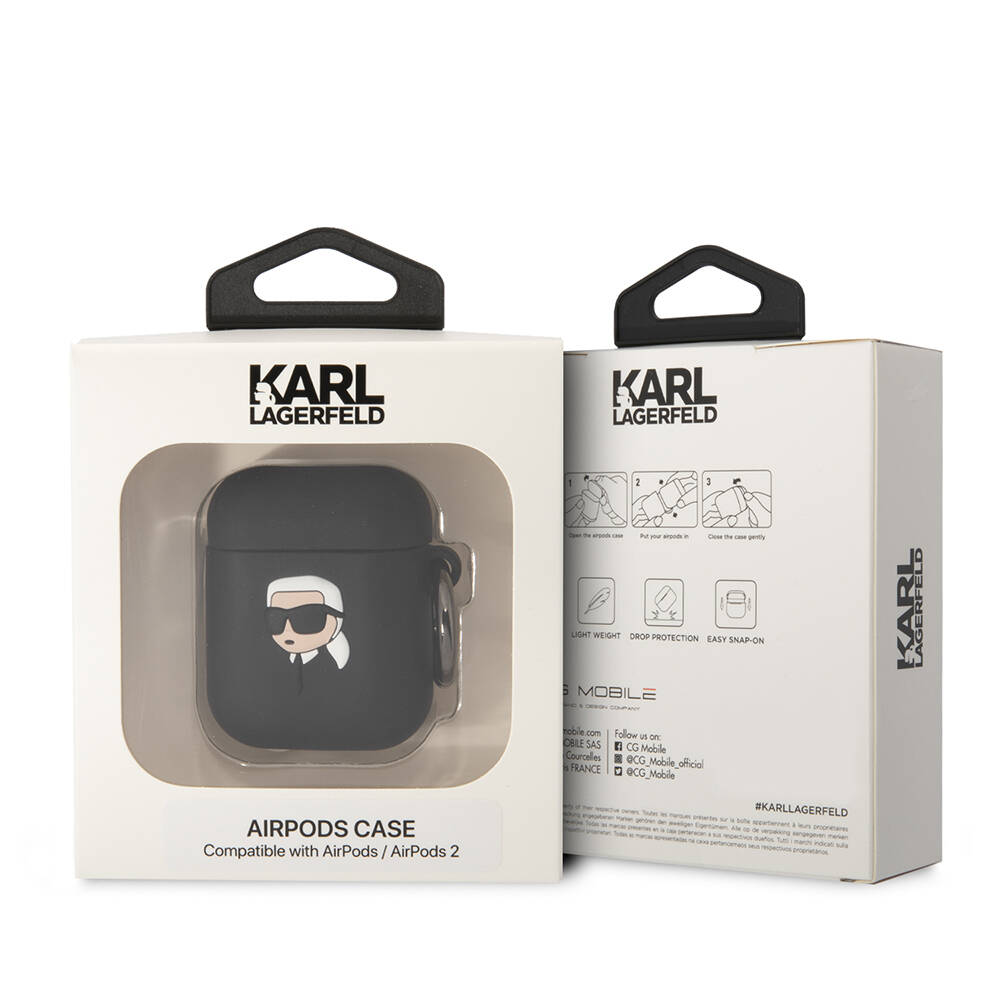 Apple%20Airpods%20Kılıf%20Karl%20Lagerfeld%20Orjinal%20Lisanslı%20Karl%203D%20Silikon%20Kapak