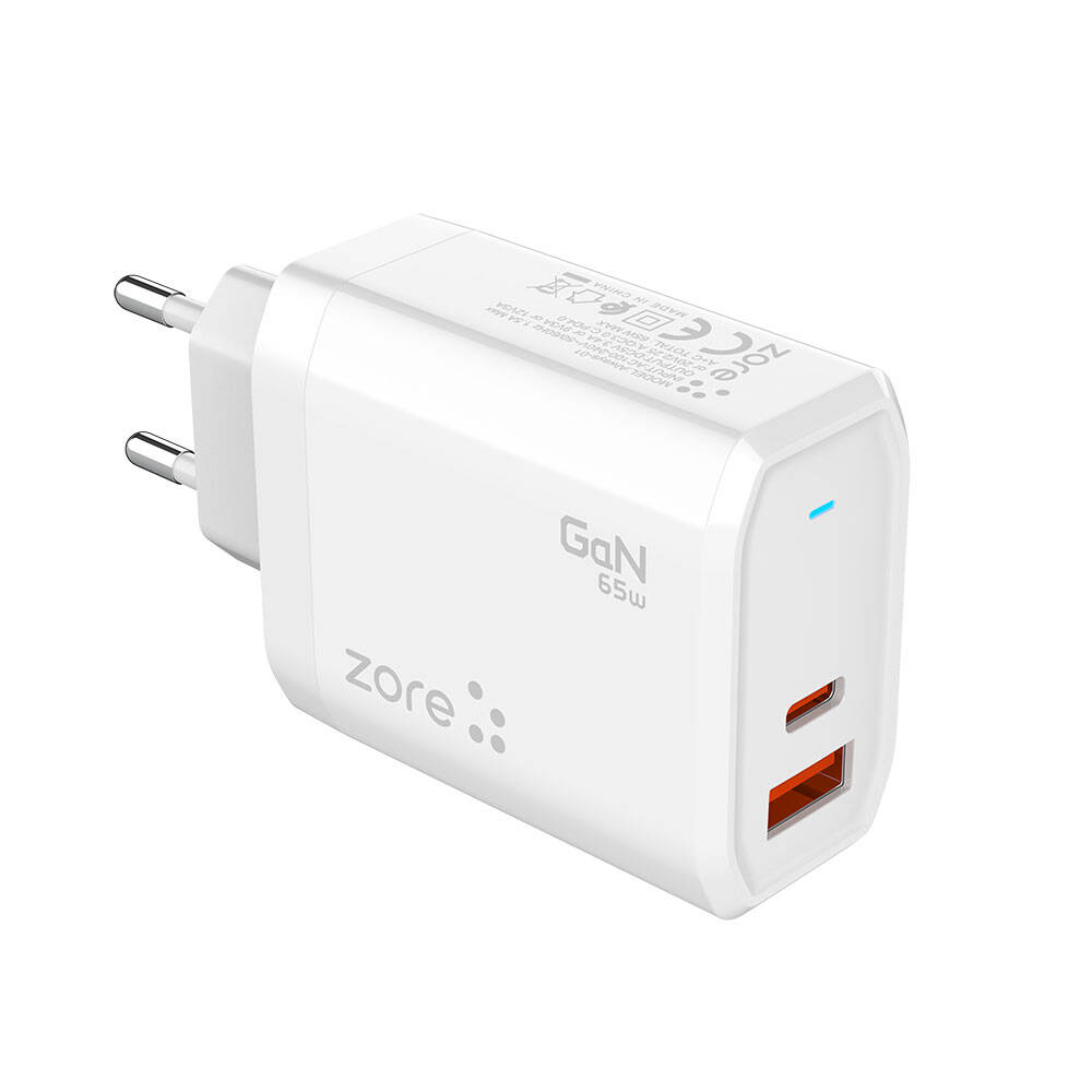 Zore%20Always-01%20GaN%20Tech%20Type-C%20PD4.0%20USB-A%20QC3.0%20Hızlı%20Şarj%20Özellikli%20Seyahat%20Şarj%20Başlığı%2065W