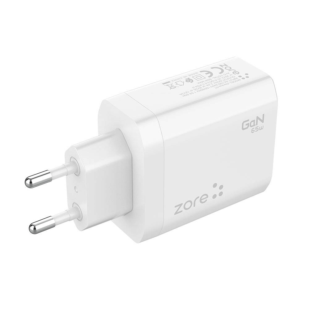 Zore%20Always-01%20GaN%20Tech%20Type-C%20PD4.0%20USB-A%20QC3.0%20Hızlı%20Şarj%20Özellikli%20Seyahat%20Şarj%20Başlığı%2065W