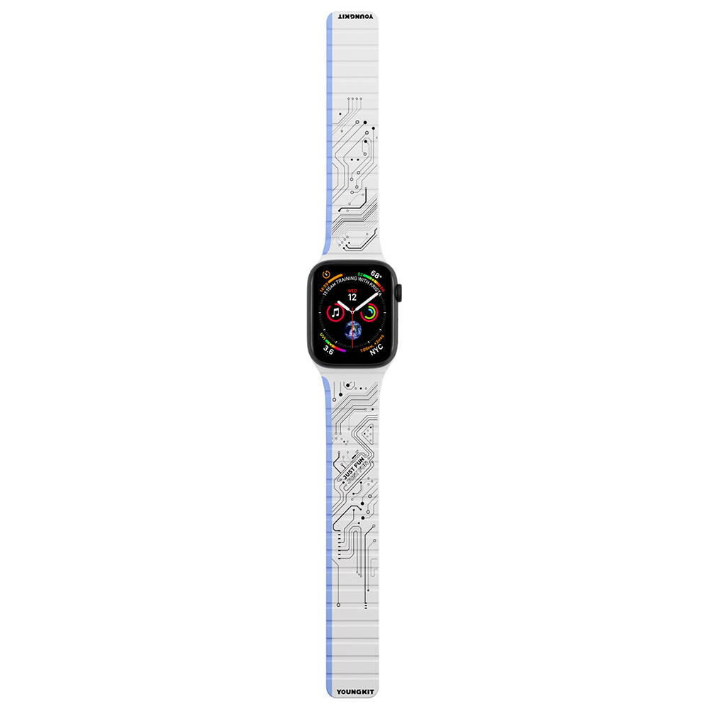 Apple%20Watch%2038mm%20Kordon%20Youngkit%20Technological%20Magnetik%20Tak%20Çıkar%20Silikon%20Strap%20Kayış-Beyaz