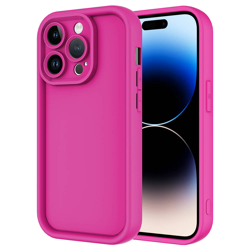 Apple%20iPhone%2014%20Pro%20Kılıf%20Kamera%20Korumalı%20Zore%20Ananas%20Kapak-Pembe%20koyu