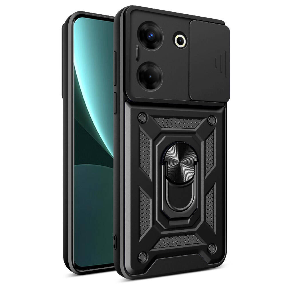 Tecno%20Camon%2020%20Pro%204G%20Kılıf%20Magnetik%20Standlı%20Kamera%20Korumalı%20Zore%20Sürgülü%20Vega%20Kapak-Siyah